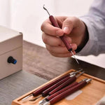 Clay Tools Set Stainless Steel Sculpting Carving Knives with Rosewood Handles for Polymer Clay, Pottery, Modeling, DIY Crafts, 17 In 1