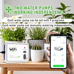 WIFI 스마트 듀얼 펌프 자동 급수 시스템 휴대폰 원격 제어 급수 장치, 조절 가능한 점적 화살 USB, 조절 가능한 점적 화살 US 플러그, 조절 가능한 점적 화살 UK 플러그, 투명 점적 화살 USB, 투명 점적 화살 US 플러그