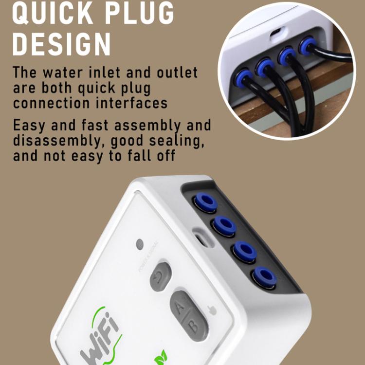 WIFI 스마트 듀얼 펌프 자동 급수 시스템 휴대폰 원격 제어 급수 장치, 조절 가능한 점적 화살 USB, 조절 가능한 점적 화살 US 플러그, 조절 가능한 점적 화살 UK 플러그, 투명 점적 화살 USB, 투명 점적 화살 US 플러그