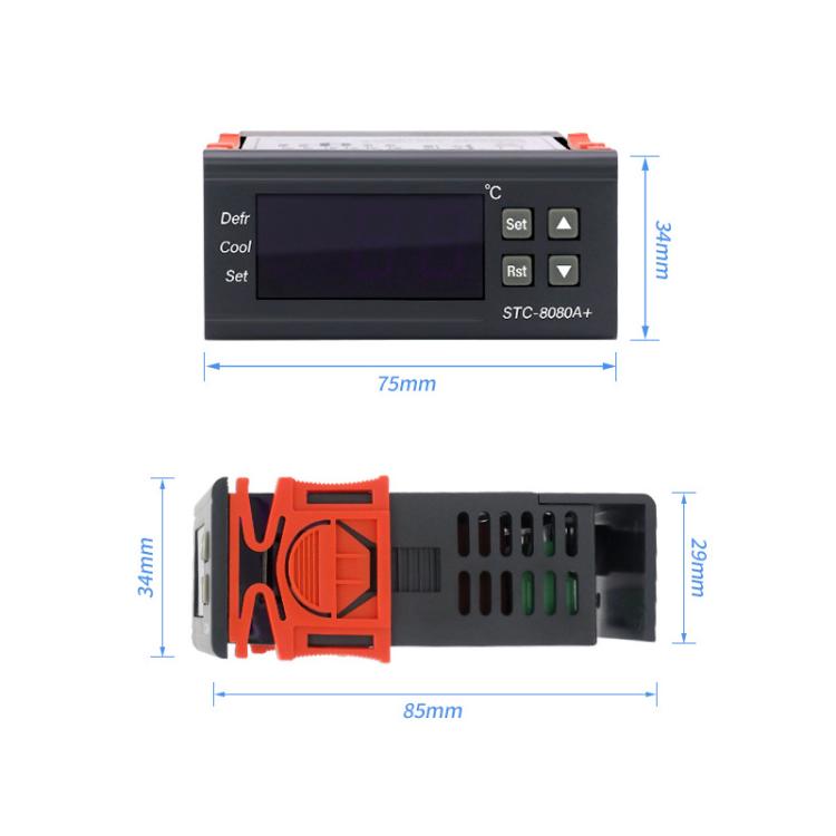STC-8080A+ 해동 기능 및 알람이 있는 냉장용 디지털 온도 조절기, 냉장고, 상업용 냉동고용, STC-8080A+ 220V