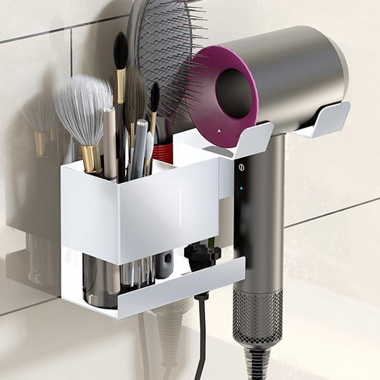 코드 정리기 수납이 있는 만능 헤어 드라이어 벽걸이 거치대, 드릴 필요 없음 블랙, 드릴 필요 없음 화이트, 드릴 블랙, 드릴 화이트