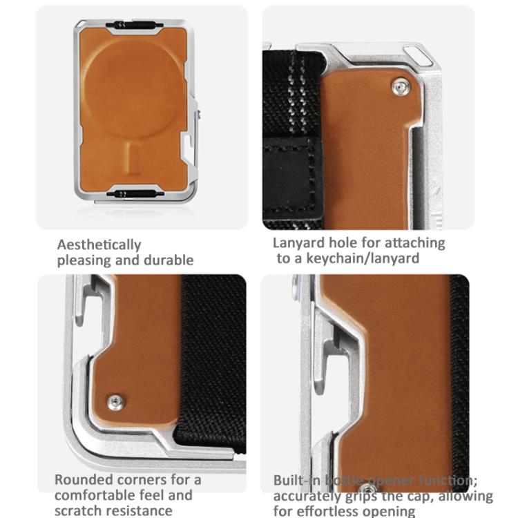 AirTag 2세대 / AirTag 1세대용 자석 금속 카드 홀더 및 휴대폰 거치대, RFID 차단, 탄력 손목 스트랩