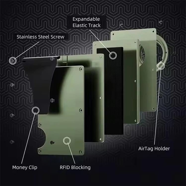 AirTag 2세대 / AirTag 1세대 금속 카드 홀더 RFID 차단 지갑