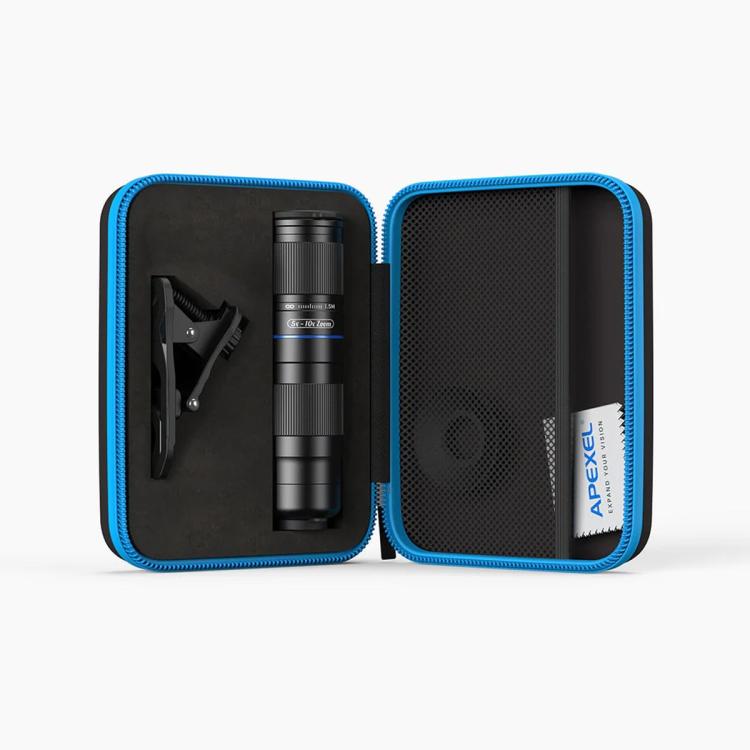 APEXEL TeleZoom 5–10X 줌 망원 렌즈 키트 스마트폰용 올인원 범용 클립 포함, APL-T5-10X