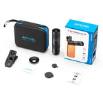 APEXEL TeleZoom 5–10X 줌 망원 렌즈 키트 스마트폰용 올인원 범용 클립 포함, APL-T5-10X