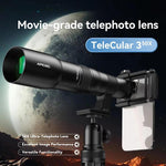 APEXEL TeleCular 50배 망원 렌즈 키트 스마트폰용 360도 볼 헤드 삼각대 및 내부 초점 포함, APL-T50X