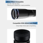 APEXEL TeleCular 50배 망원 렌즈 키트 스마트폰용 360도 볼 헤드 삼각대 및 내부 초점 포함, APL-T50X