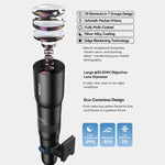APEXEL TeleCular 50배 망원 렌즈 키트 스마트폰용 360도 볼 헤드 삼각대 및 내부 초점 포함, APL-T50X