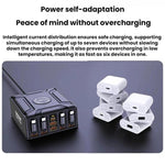550W USB-C GaN 슈퍼 고속 충전 멀티포트 리트랙터블 케이블 충전기, EU 플러그, US 플러그, UK 플러그, AU 플러그, KR 플러그