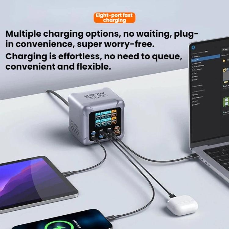 420W GaN 슈퍼 고속 충전 멀티포트 충전기, EU 플러그, US 플러그, UK 플러그, AU 플러그, KR 플러그