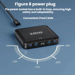 240W 스마트 고속 충전기 자석 USB 리트랙터블 케이블 및 멀티포트 수납 포함, EU 플러그, US 플러그, UK 플러그, AU 플러그, KR 플러그