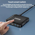 240W 스마트 고속 충전기 자석 USB 리트랙터블 케이블 및 멀티포트 수납 포함, EU 플러그, US 플러그, UK 플러그, AU 플러그, KR 플러그