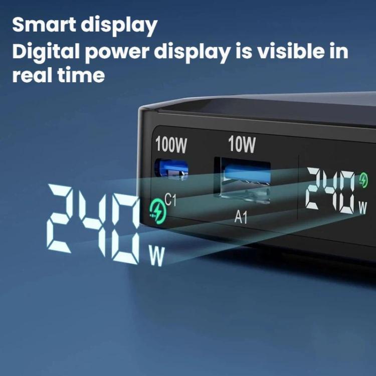 240W 스마트 고속 충전기 자석 USB 리트랙터블 케이블 및 멀티포트 수납 포함, EU 플러그, US 플러그, UK 플러그, AU 플러그, KR 플러그