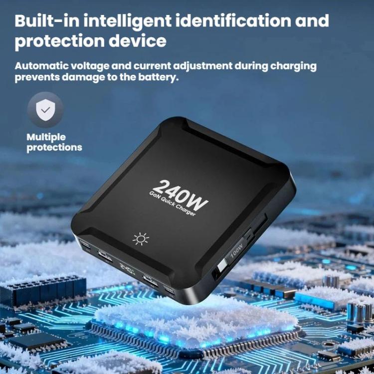 240W 스마트 고속 충전기 자석 USB 리트랙터블 케이블 및 멀티포트 수납 포함, EU 플러그, US 플러그, UK 플러그, AU 플러그, KR 플러그