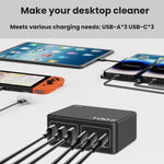 100W 고출력 PD 고속 충전 USB 멀티포트 충전기, US 플러그, EU 플러그, AU 플러그, KR 플러그, UK 플러그