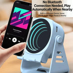Wireless Induction Speaker With Phone Stand Multifunctional Desktop Bluetooth Speaker Night Light