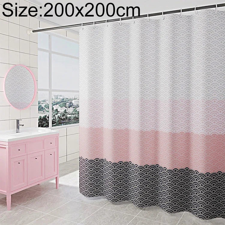 기하학적 샤워 커튼 방수 욕실 커튼, 200 x 높이 200cm, 100 x 높이 200cm, 120 x 높이 200cm, 150 x 높이 200cm, 220 x 높이 200cm, 260 x 높이 200cm, 280 x 높이 200cm