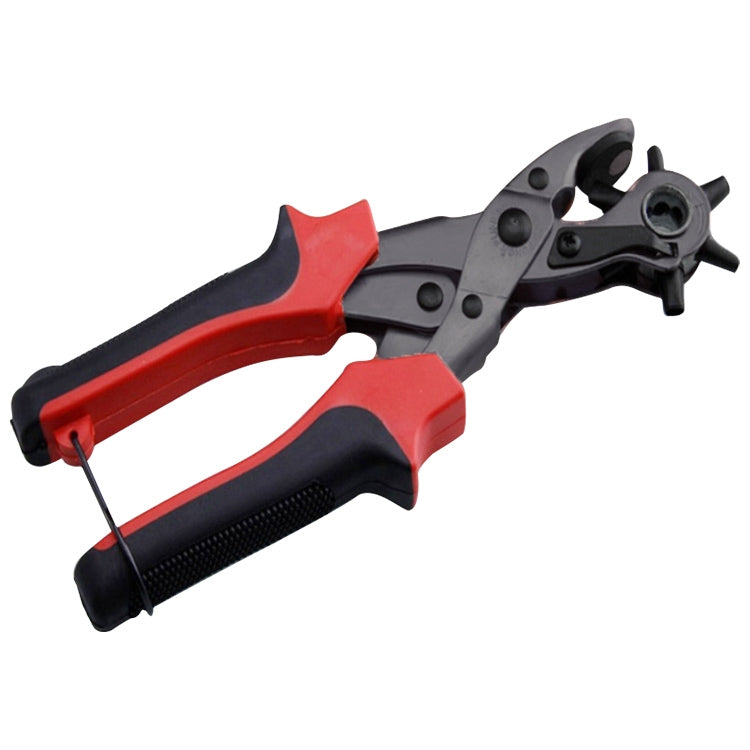Multifunctional Belt Hole Puncher with 6 Holes Leather Hole Punch for Leather Belts Cards Paper Fabric, Red, Blue