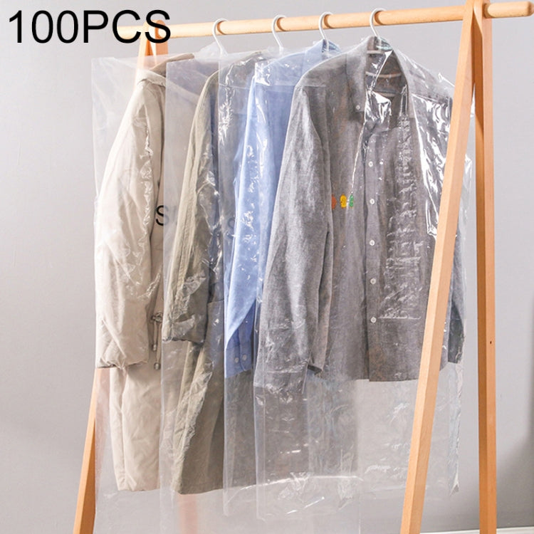 100개 일회용 투명 옷 먼지 커버, 55x80cm PP 4선, 60x90cm PP 4선, 60x100cm PP 4선, 55x80cm 두꺼운 PE 6선, 60x90cm 두꺼운 PE 6선, 60x100cm 두꺼운 PE 6선, 60x110cm PP 4선, 60x110cm 두꺼운 PE 6선