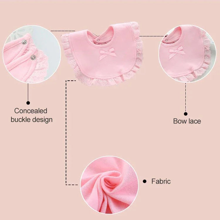신생아 레이스 리본 아기 턱받이 유아 침수 타월