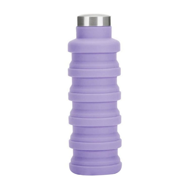 휴대용 실리콘 물병 접이식 커피병 야외 여행용 음용 스포츠 음료 주전자, 용량:500ml, 회색, 주황색, 파란색, 보라색