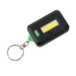 2개 3W 미니 COB LED 손전등 키체인 비상 캠핑 배낭 라이트 3모드, 빨강, 초록