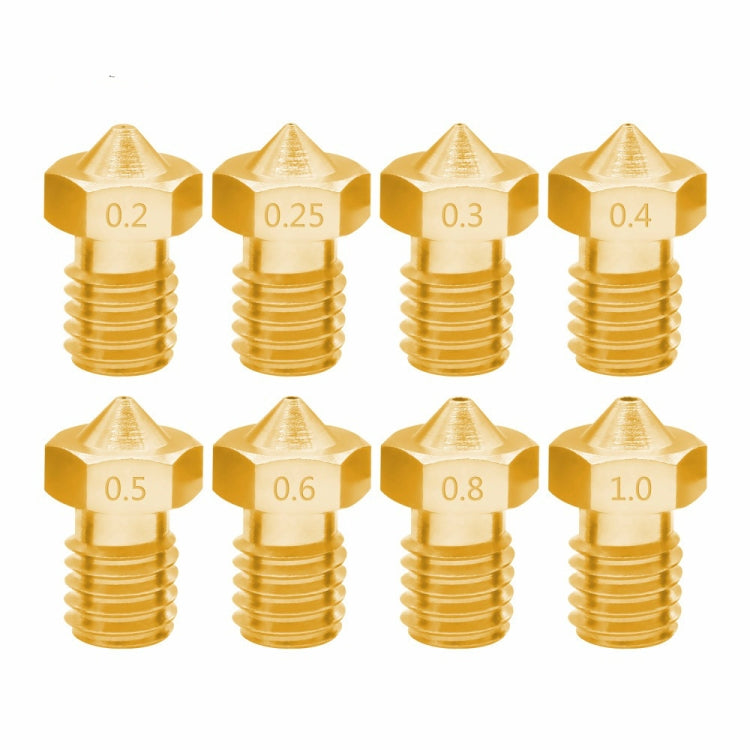 8개입 부가티 3D 프린터 액세서리 E3D-V5 V6 노즐 M6 나사 소모품 핫 노즐, 1.75/0.2mm, 1.75/0.25mm, 1.75/0.3mm, 1.75/0.35mm, 1.75/0.4mm, 1.75/0.5mm, 1.75/0.6mm, 1.75/0.8mm, 1.75/1.0mm, 3/0.2mm, 3/0.3mm, 3/0.4mm, 3/0.5mm, 3/0.6mm, 3/0.8mm