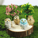 4 PCS/Set Mini Simulation Owl Gardening Decorative Animal Ornaments, Animal Ornaments