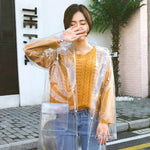 스타일리시 휴대용 야외 투명 EVA 우비, M, L, XL