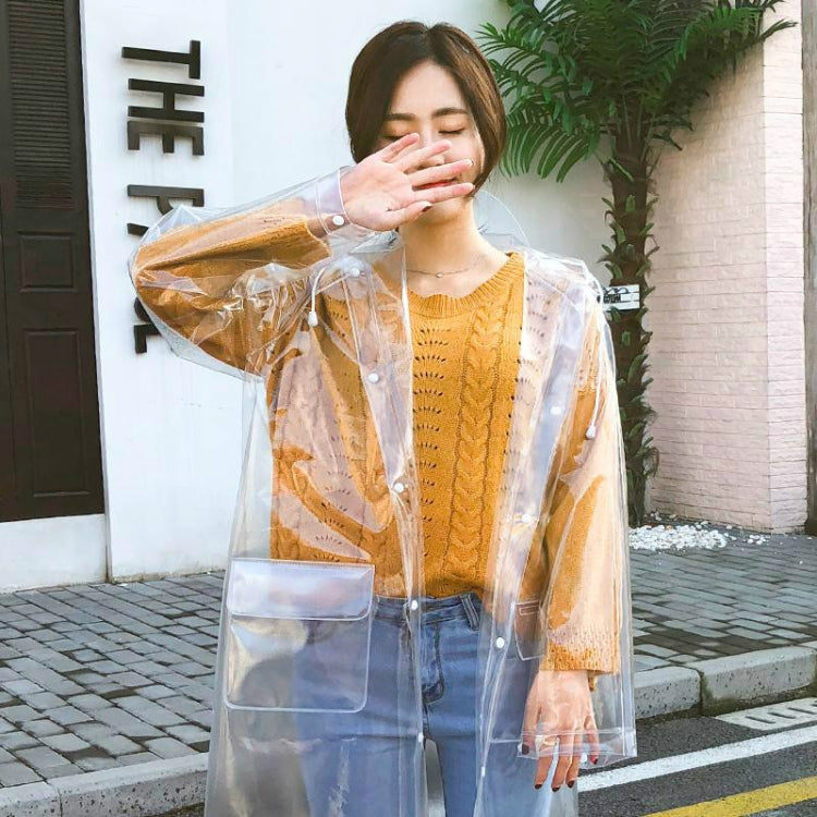 스타일리시 휴대용 야외 투명 EVA 우비, M, L, XL