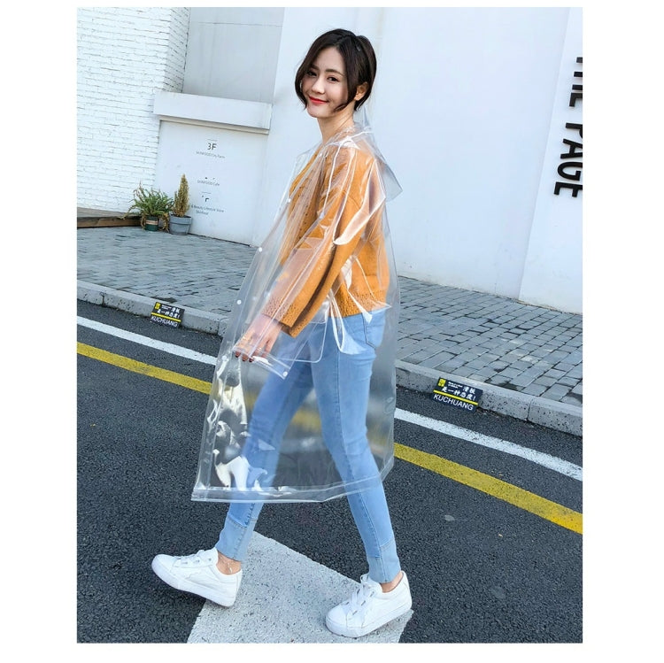스타일리시 휴대용 야외 투명 EVA 우비, M, L, XL