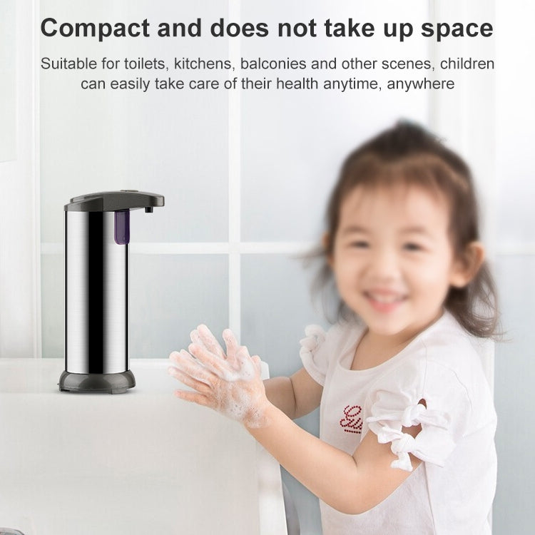 250ML 스테인리스 스틸 자동 비누 디스펜서 적외선 센서 비누 디스펜서, 250ML