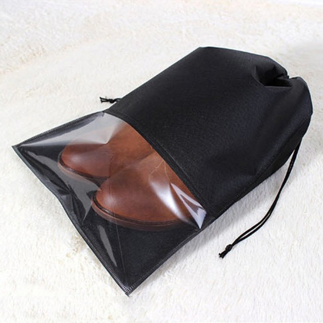 10개 방수 신발 보관 가방 파우치 휴대용 여행 정리용 끈 가방 커버 부직포 정리함, 32x44cm, 27x36cm