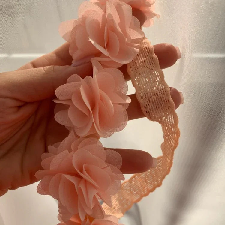 아기 소녀 꽃 헤어밴드 수제 DIY 머리 장식 헤어 액세서리