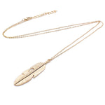 Simple Classic pendant Necklace Feather Necklace Long Sweater Chain Jewelry choker Necklace for Women, Gold, Silver
