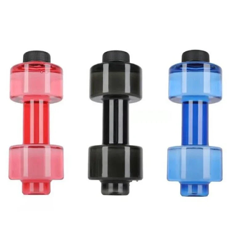 2개 550ML 덤벨 컵 피트니스 스포츠 병 플라스틱 개성 컵