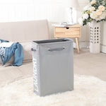 Drawstring Style Laundry Hamper PU Bottom Oxford Cloth Dirty Clothes Storage Bag Small Foldable Laundry Basket