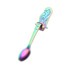 창의적인 커피 스푼 인어 모양 손잡이 스푼 식기 음료 도구, 블랙, 골드, 심포니, 로즈 골드, 진짜 색상