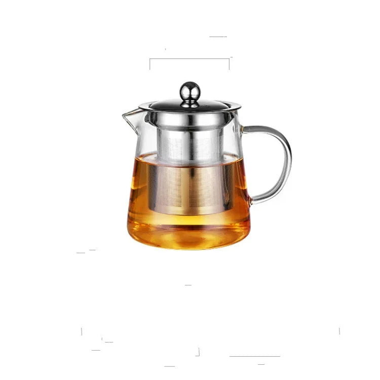 대용량 내열 유리 다관 차 세트 스테인리스 필터 포함 쿵푸 차용, 450ML, 550ML, 750ML, 950ML