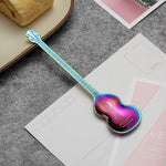 Stainless Steel Coffee Mixing Spoon Creative Musical Instrument Shape Spoon, Guitar Silver, Octagonal Silver, Lute Silver, Yueqin Silver, Guitar Titanium Gold, Octagonal Titanium Gold, Lute Titanium Gold, Yueqin Titanium Gold, Guitar Rose Gold