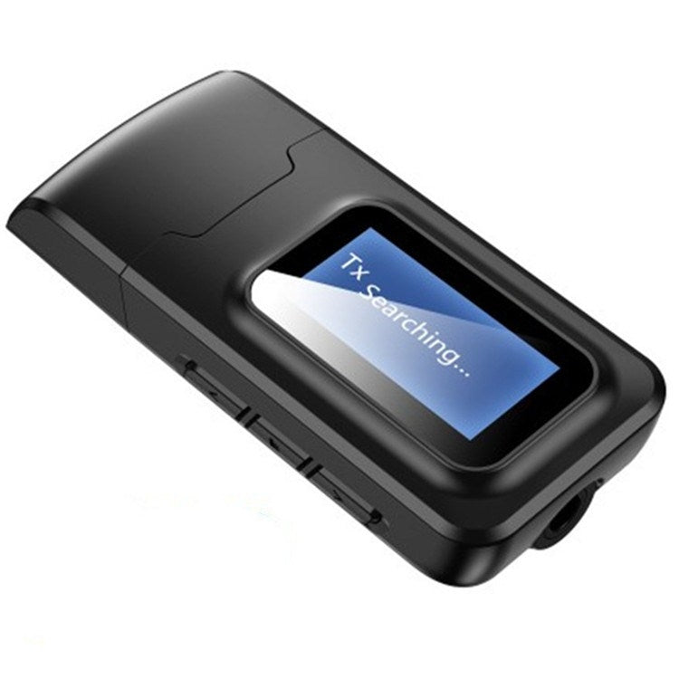 2-in-1 블루투스 5.0 어댑터 USB 드라이브 프리 무선 오디오 송신기 수신기 LCD 디스플레이 포함