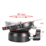 BENXIN DY-60N 범용 수평 조절 베이스 파노라마 팬틸트 SLR 카메라 조절 테이블 반구형 베이스, DY-60N 1/4인치