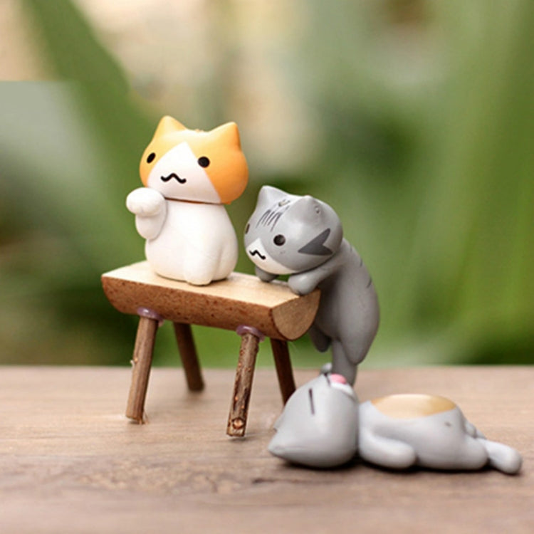 2세트 다육 식물 화분 이끼 마이크로 경관 인형 귀여운 고양이 장식 인형 케이크 DIY 조립 장식, 인형 귀여운 고양이 장식