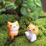 2세트 다육 식물 화분 이끼 마이크로 경관 인형 귀여운 고양이 장식 인형 케이크 DIY 조립 장식, 인형 귀여운 고양이 장식