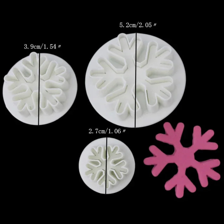 6개입 눈송이 스프링 몰드 폰던트 케이크 도구 비스킷 엠보싱 프린팅 몰드 DIY 베이킹 도구, 눈송이 모양