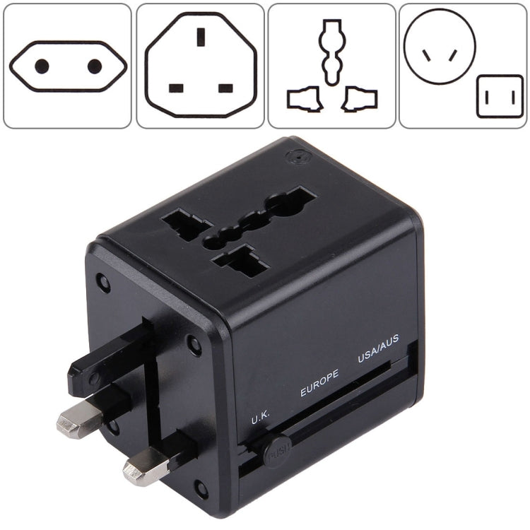 전 세계 범용 여행용 숨김 플러그 어댑터 및 내장 듀얼 USB 포트 충전기 US, UK, AU, EU용