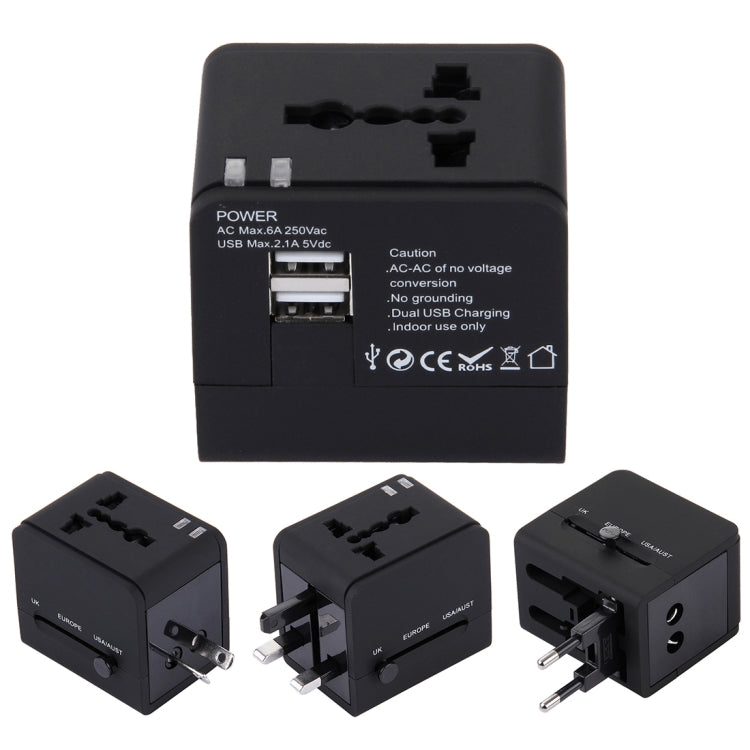 5V 2.1A 듀얼 USB 전원 소켓 충전 어댑터, UK / EU / US / AU 플러그, 5V 2.1A