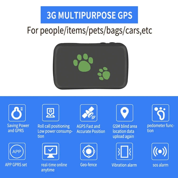TK203 4G GPS / GPRS / GSM 개인 / 물품 / 애완동물 / 가방 위치 추적기 애완동물 목걸이 실시간 추적 장치, TK203