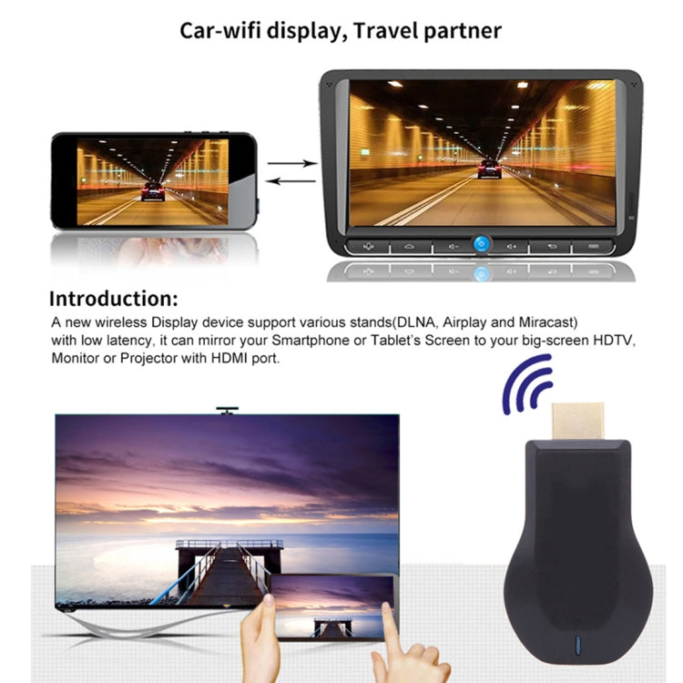 M4 플러스 무선 WiFi 디스플레이 동글 리시버 Airplay Miracast DLNA 1080P HDMI TV 스틱 아이폰, 삼성 및 기타 안드로이드 스마트폰용, M4 플러스