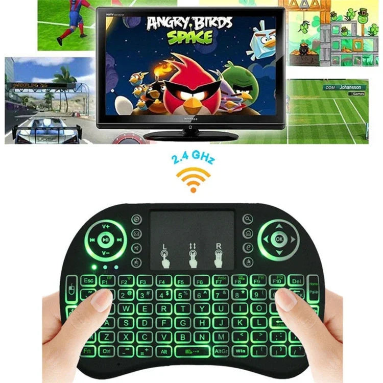 Support Language: Arabic i8 Air Mouse Wireless Backlight Keyboard with Touchpad for Android TV Box & Smart TV & PC Tablet & Xbox360 & PS3 & HTPC/IPTV, Arabic